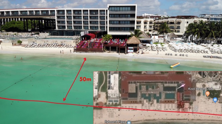 The loss of shand an changing beach profile in Quintanna Roo, Mexico.